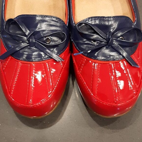 Beacon Red and Blue Rain Slip On Shoes - Picture 2 of 8